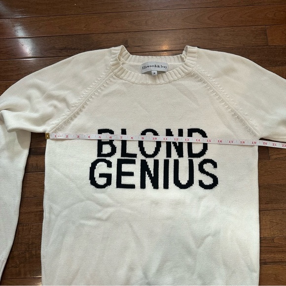 Blond Genius Ellsworth & Ivey white knit sweater Size Medium - Picture 7 of 9